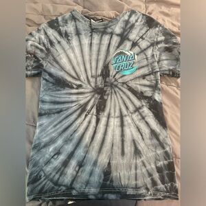 Santa Cruz black and grey tie dye tshirt
